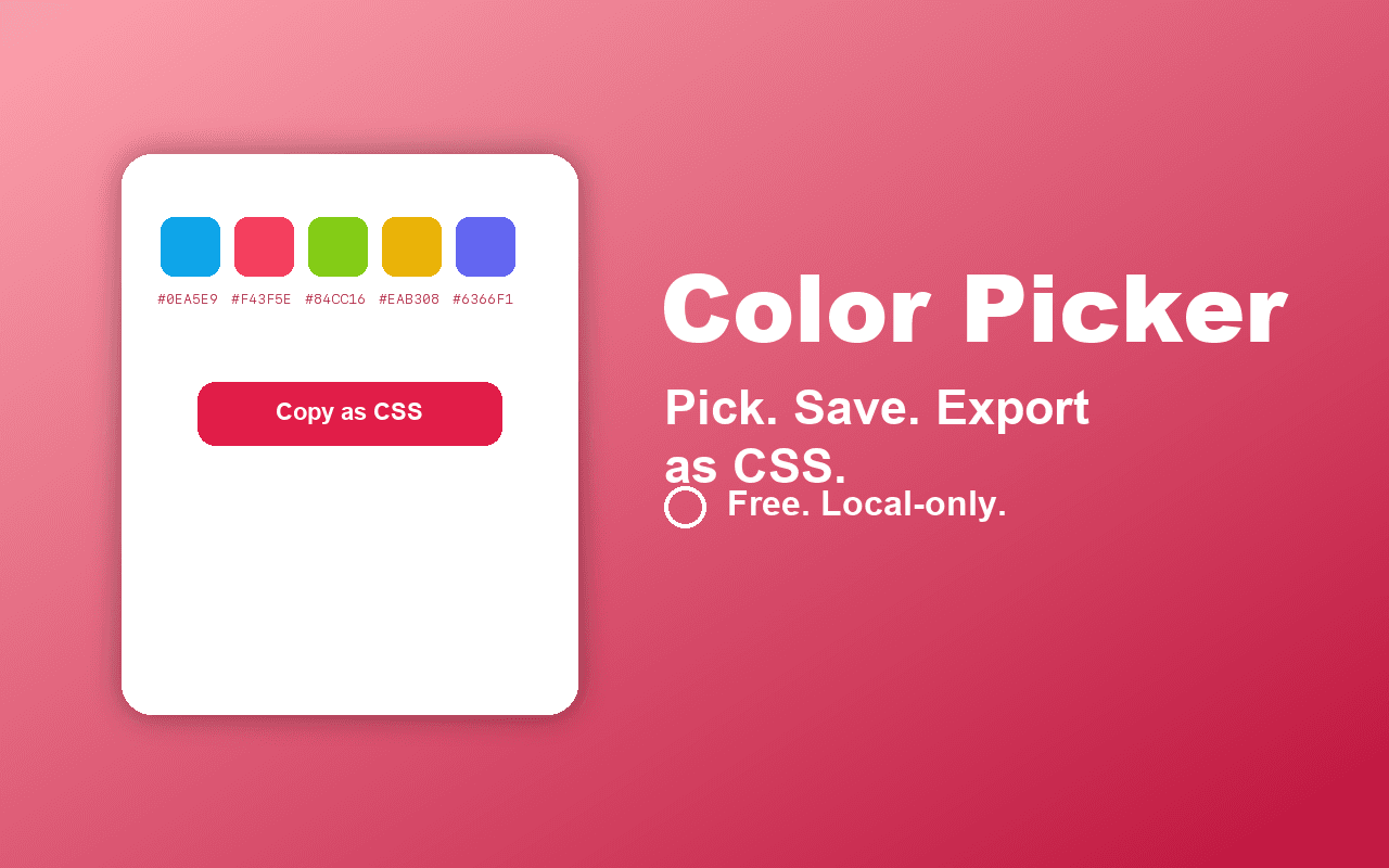 Color Picker Chrome extension screenshot showing the popup interface