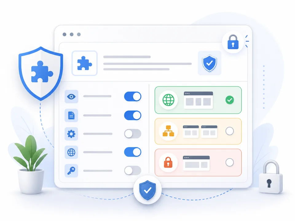 Browser extension permissions and safety illustration