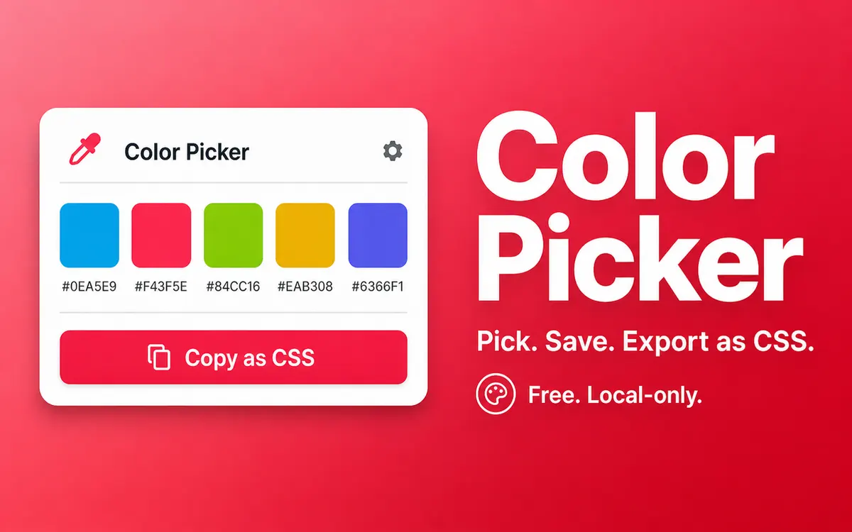 Color Picker Chrome extension screenshot showing the popup interface